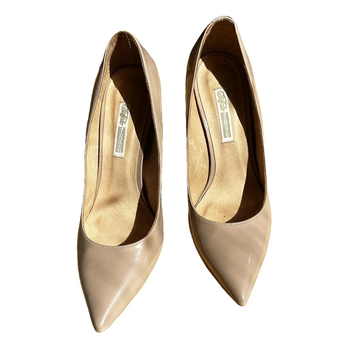 Pre-owned Buffalo Patent Leather Heels In Beige