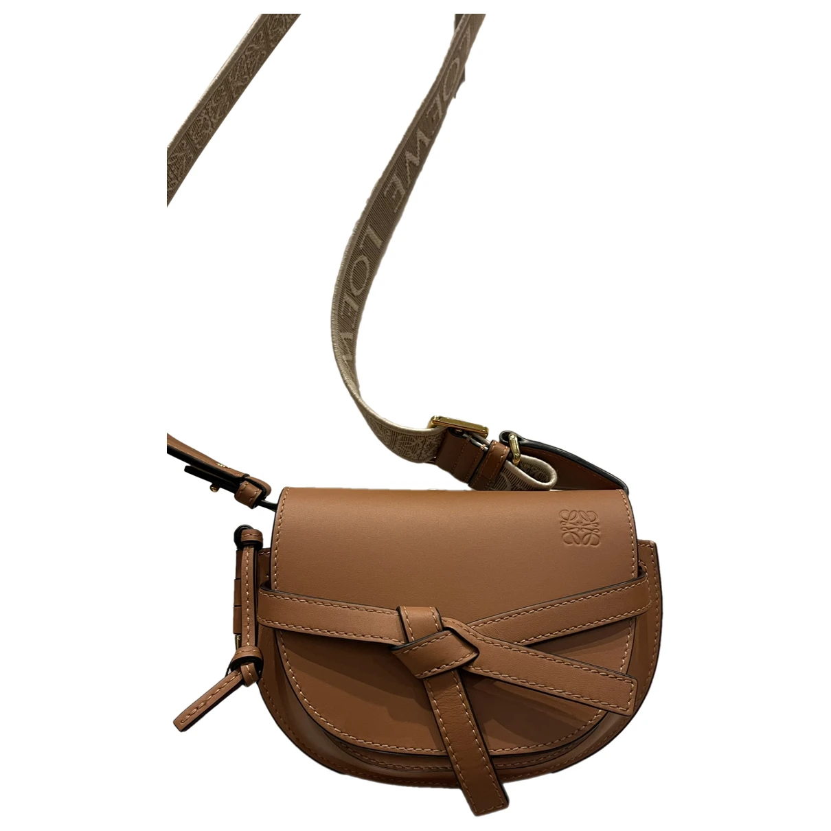 Pre-owned Loewe Gate Leather Crossbody Bag In Brown