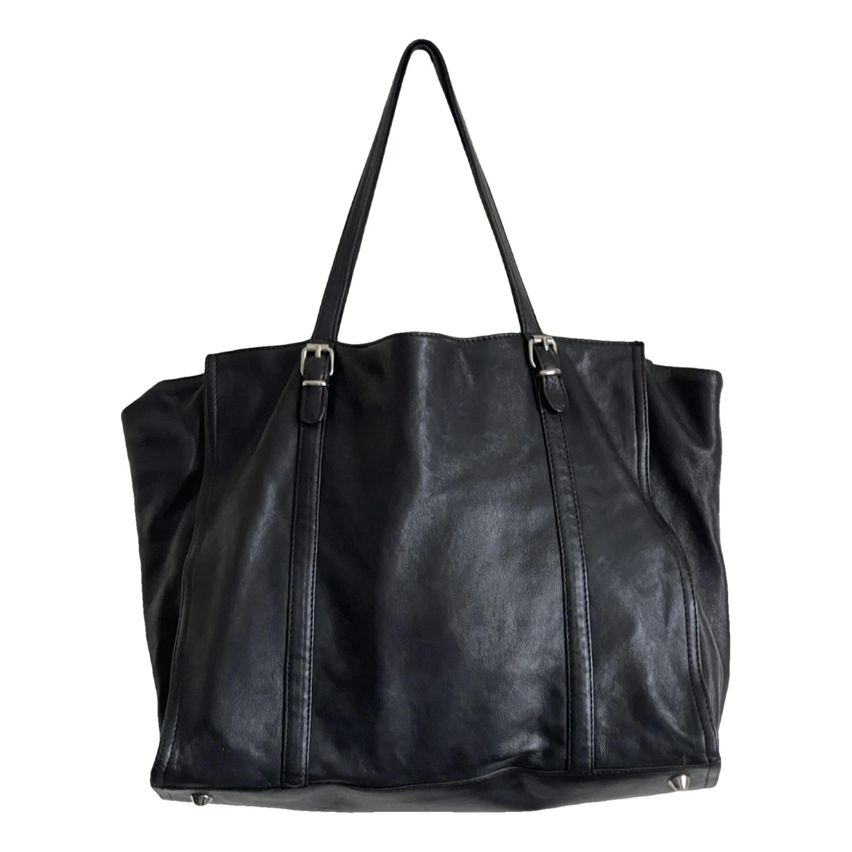 Pre-owned Maje Spring Summer 2021 Leather Tote In Black