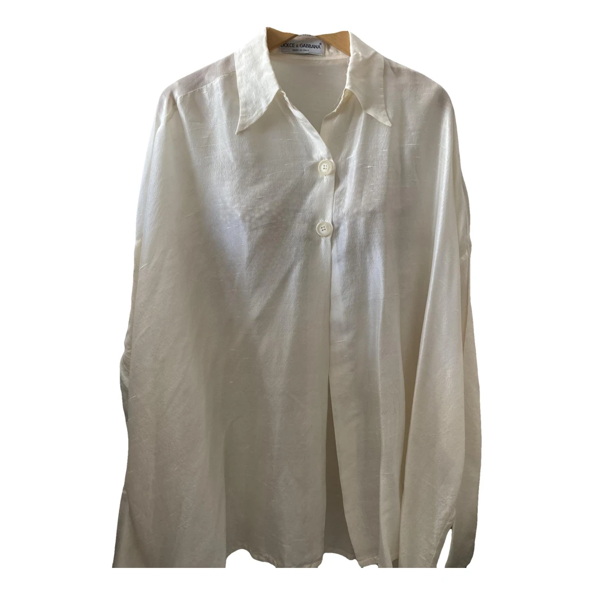 Pre-owned Dolce & Gabbana Silk Shirt In White