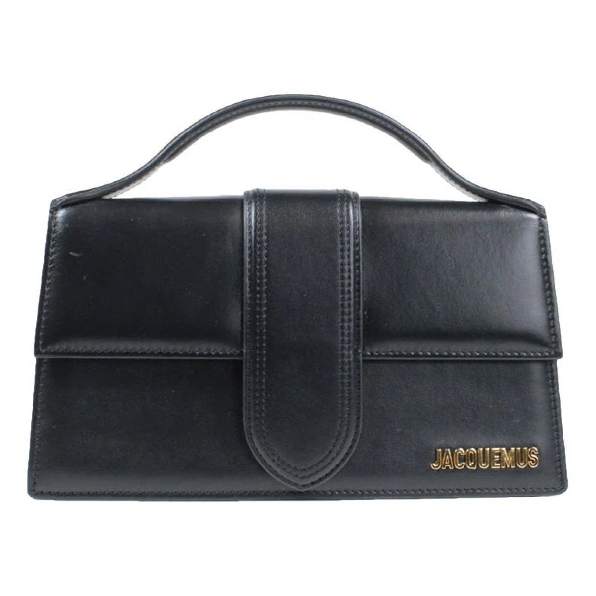 Pre-owned Jacquemus Bambimou Leather Handbag In Black