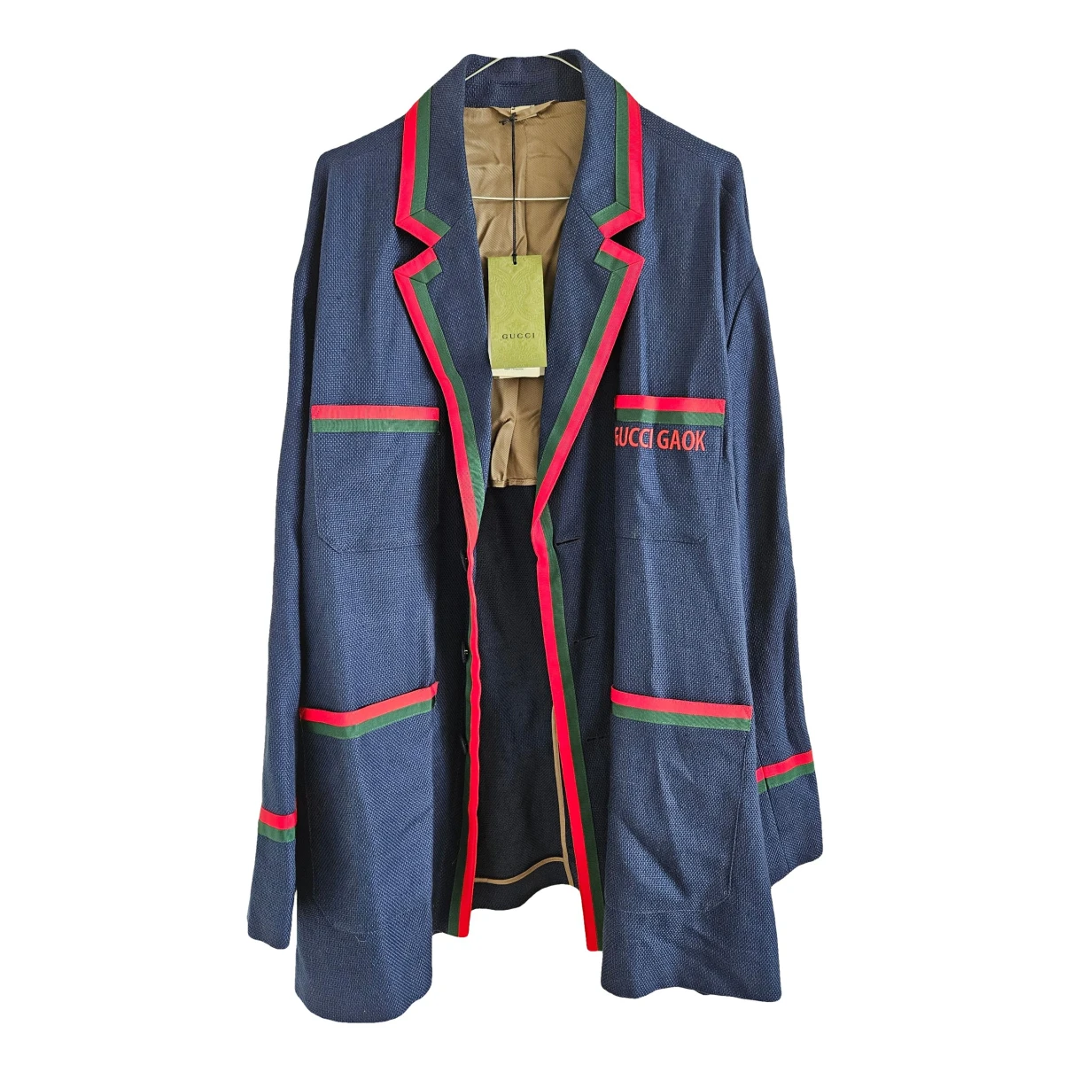 Pre-owned Gucci Linen Blazer In Navy