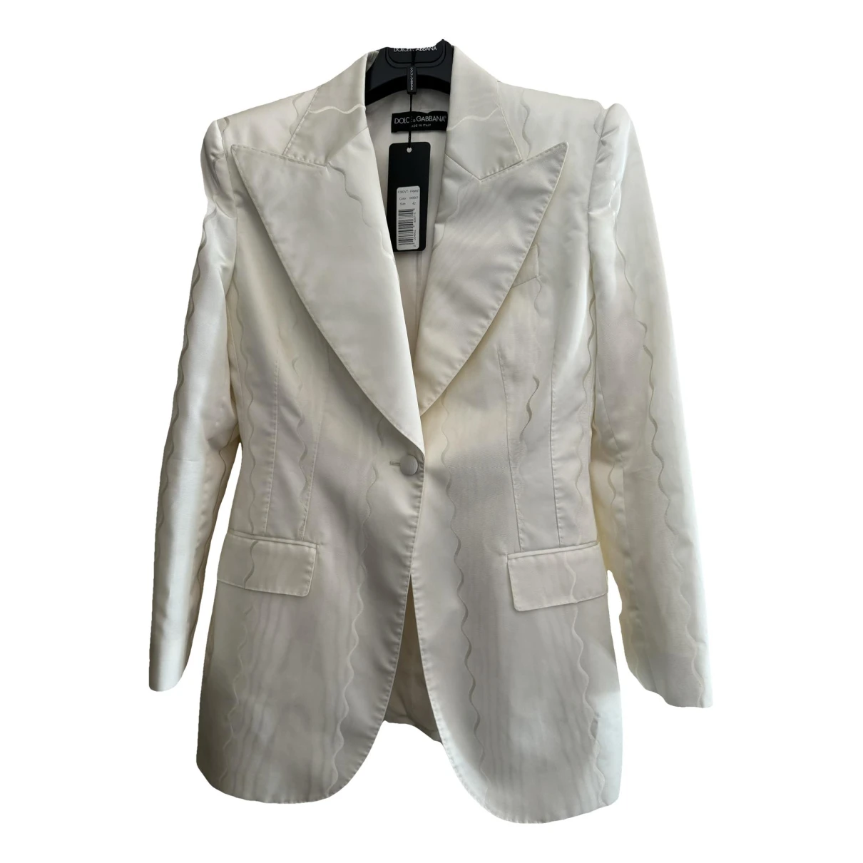 Pre-owned Dolce & Gabbana Silk Blazer In White
