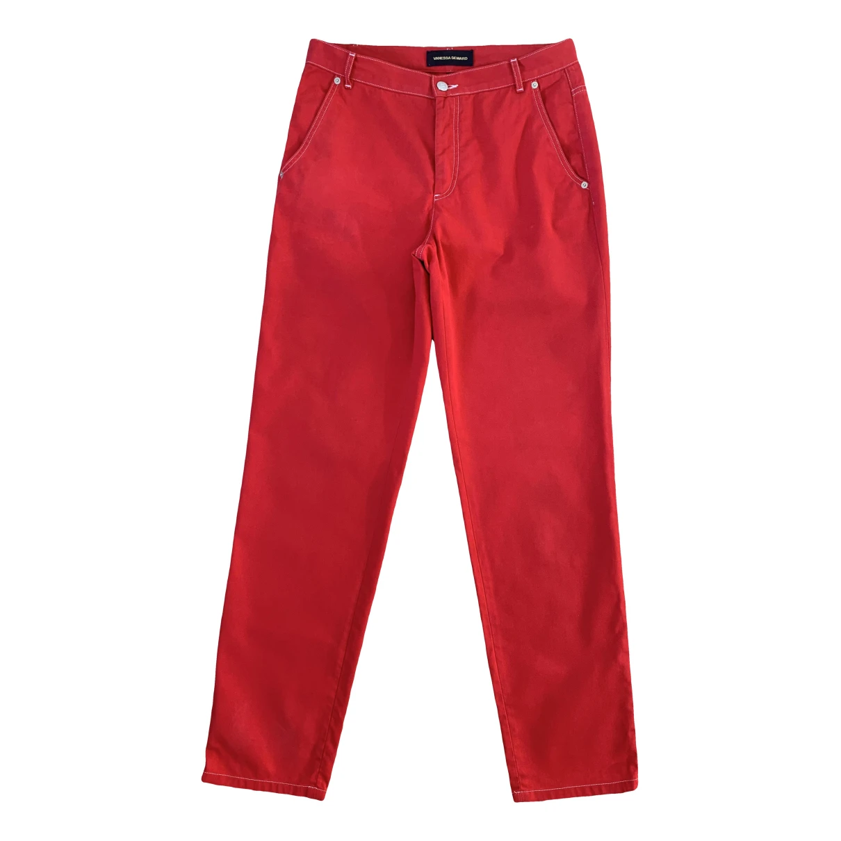 Pre-owned Vanessa Seward Straight Jeans In Red