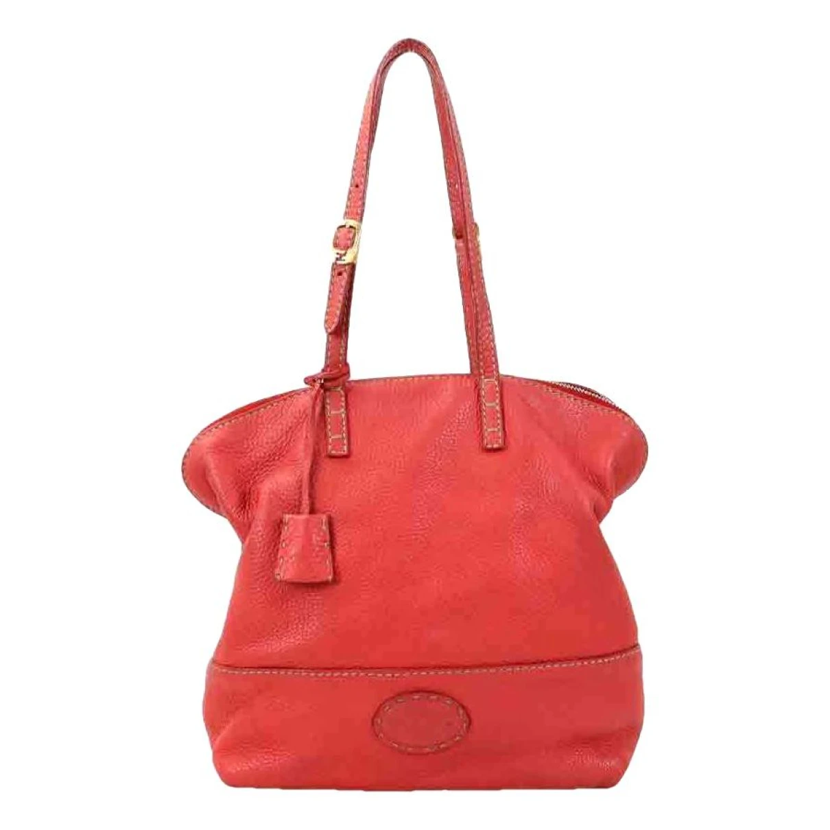 Pre-owned Fendi Anna Selleria Leather Handbag In Red