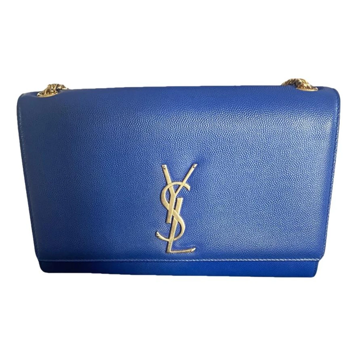 Pre-owned Saint Laurent Kate Monogramme Leather Crossbody Bag In Blue
