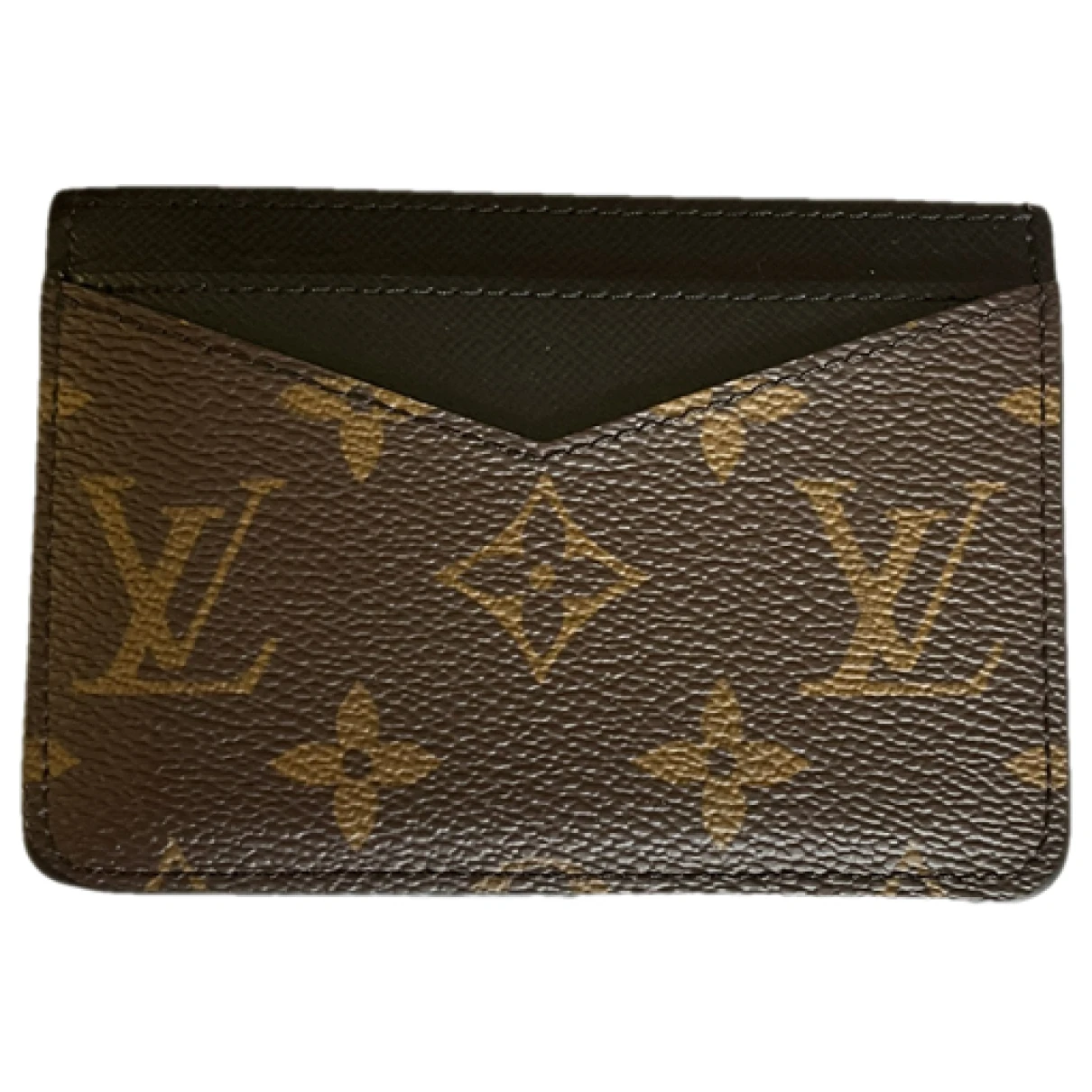 Pre-owned Louis Vuitton Coin Card Holder Cloth Small Bag In Brown