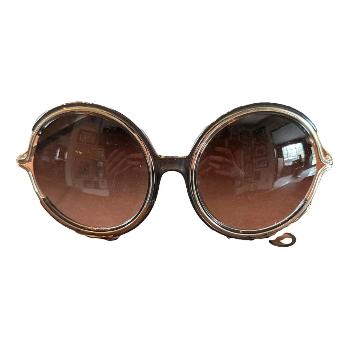 Pre-owned Chloé Poppy Oversized Sunglasses In Grey