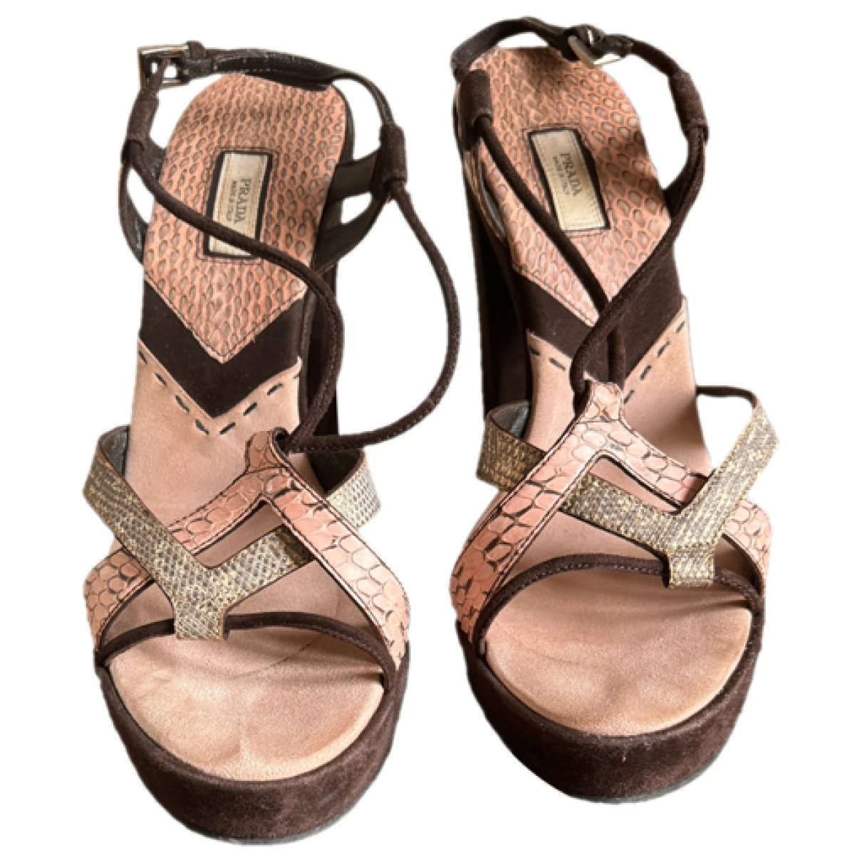 Pre-owned Prada Sandals In Brown