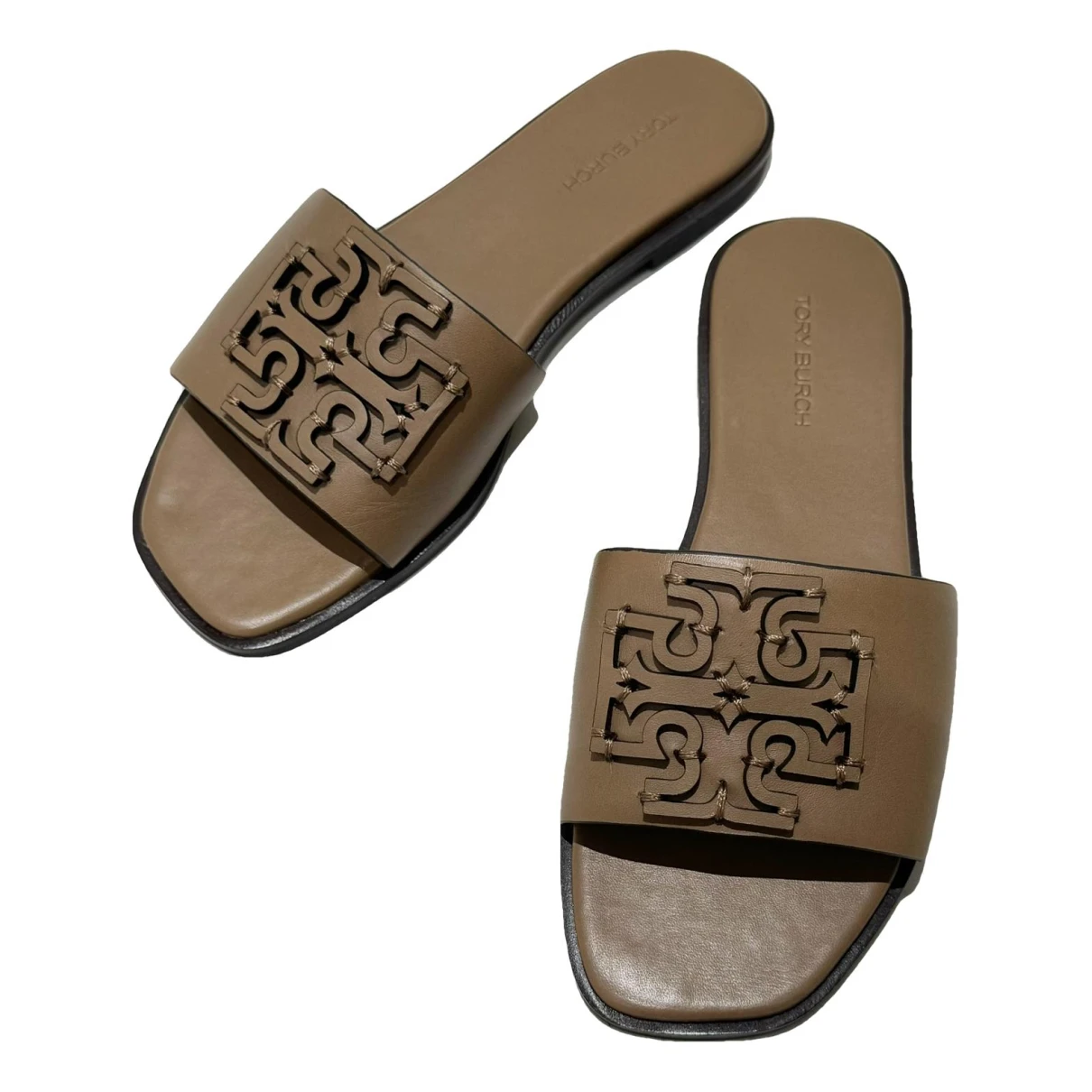 Pre-owned Tory Burch Leather Sandal In Brown
