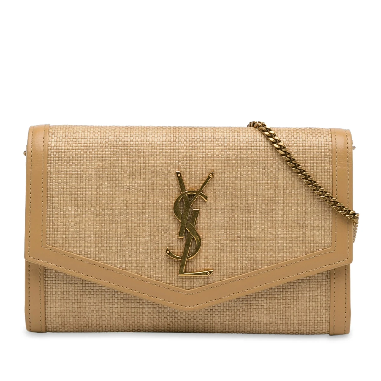 Pre-owned Saint Laurent Uptown Leather Crossbody Bag In Camel