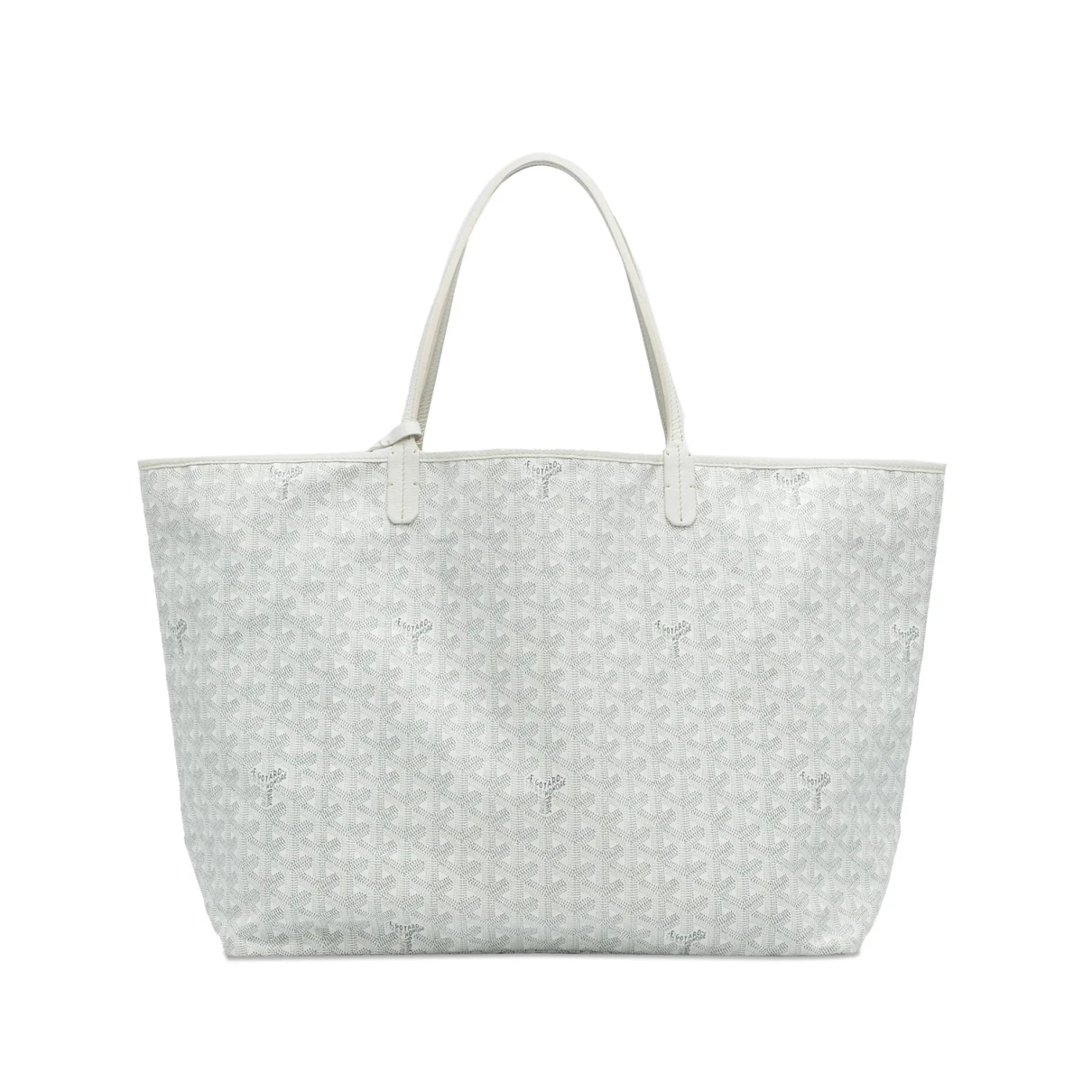 Pre-owned Goyard Saint-louis Leather Tote In White