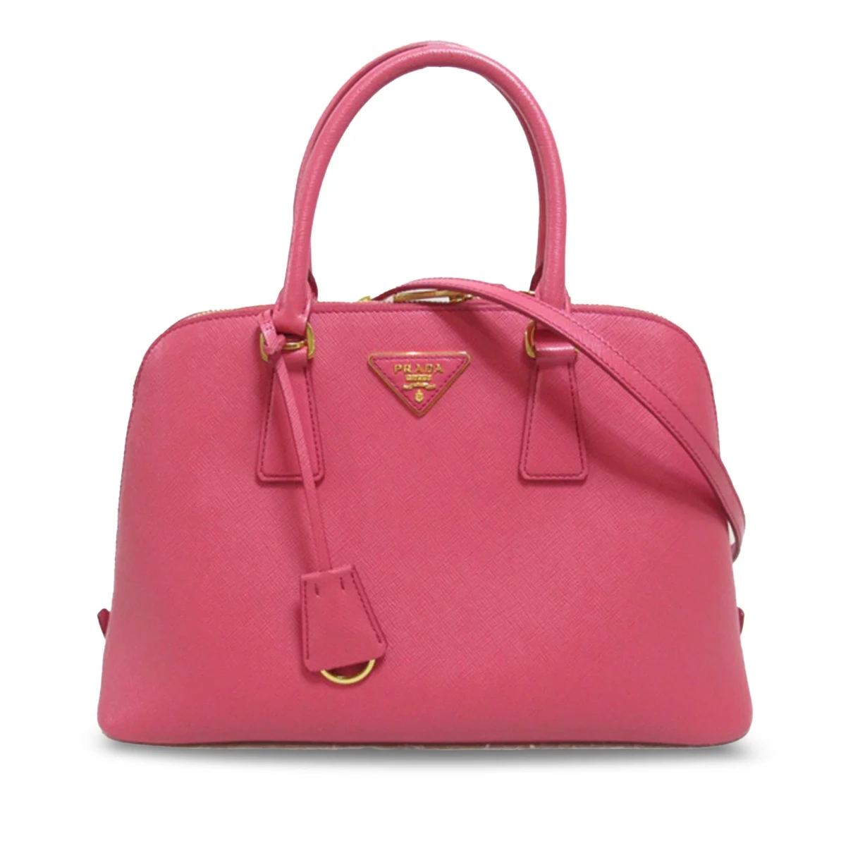 Pre-owned Prada Promenade Leather Crossbody Bag In Pink