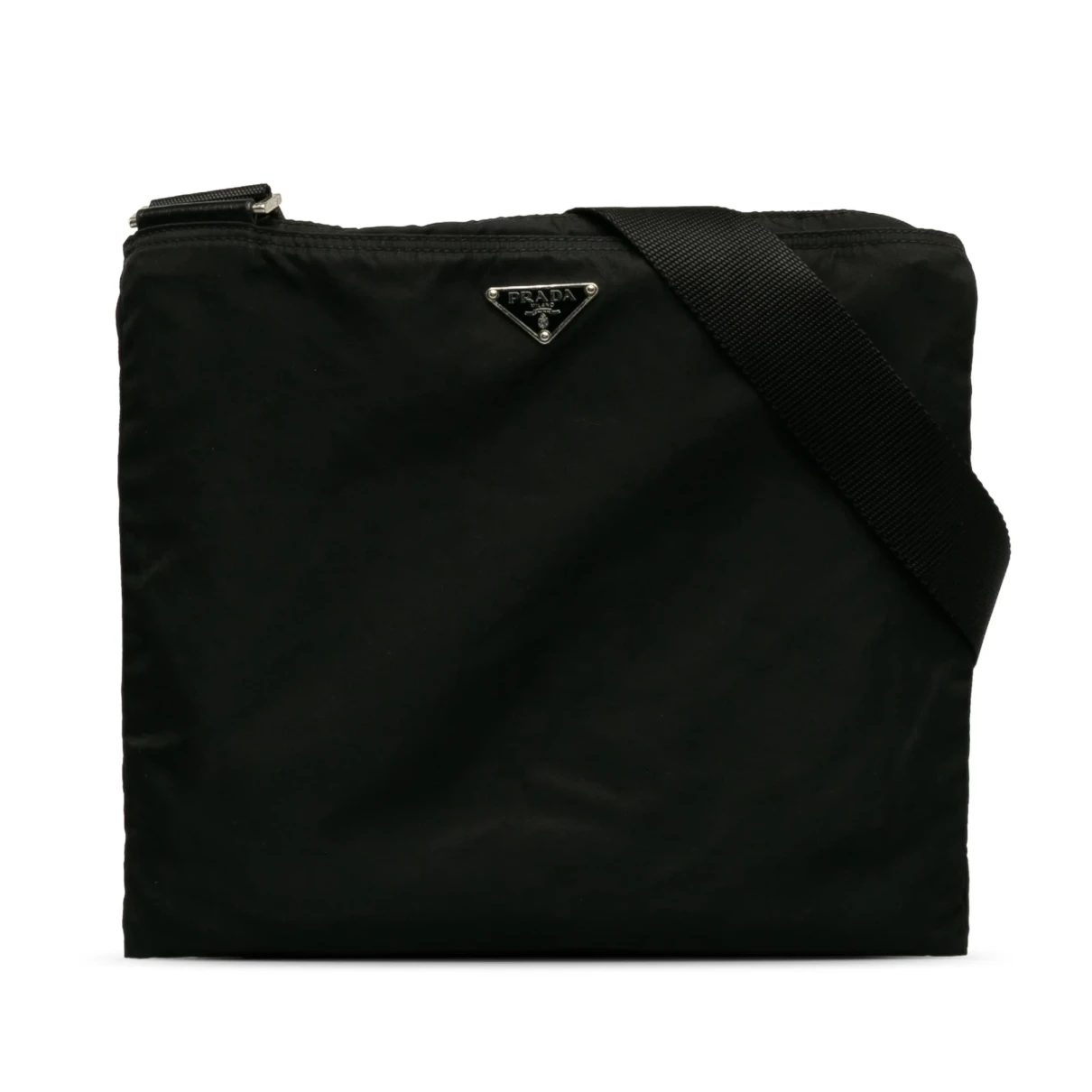 Pre-owned Prada Tessuto Cloth Crossbody Bag In Black