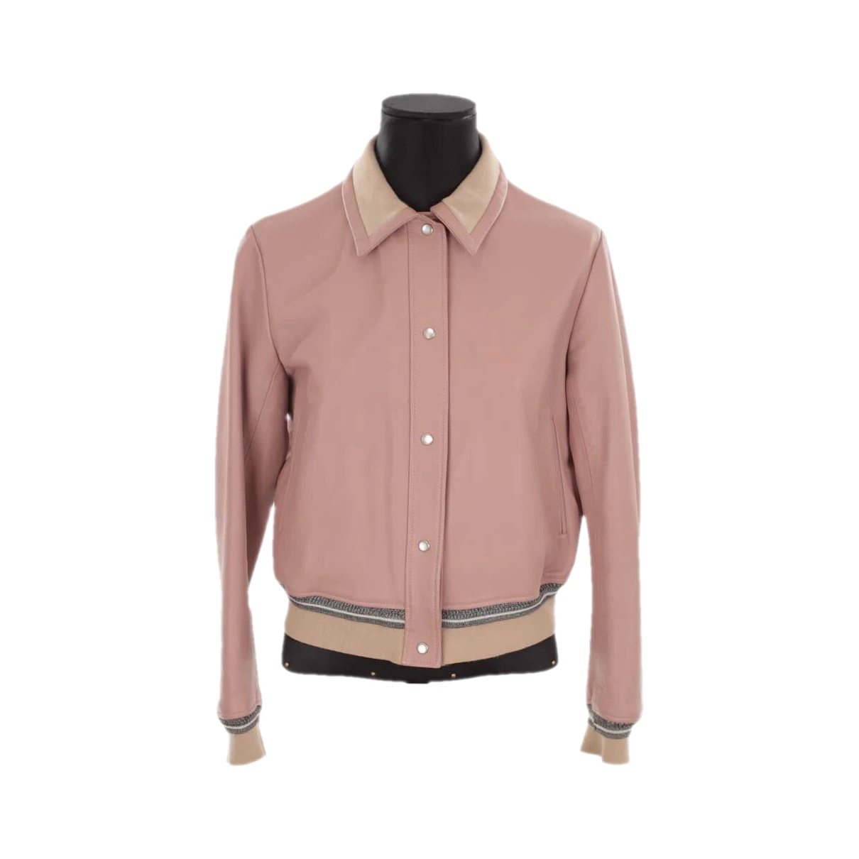 Pre-owned Sandro Leather Jacket In Pink