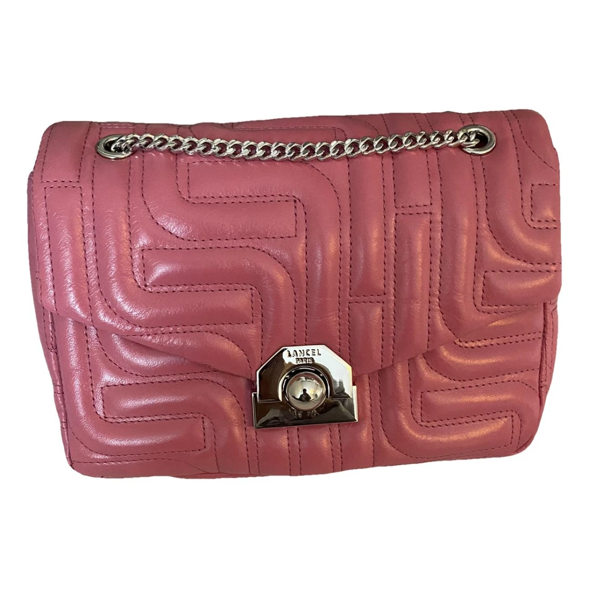 Pre-owned Lancel Leather Crossbody Bag In Pink