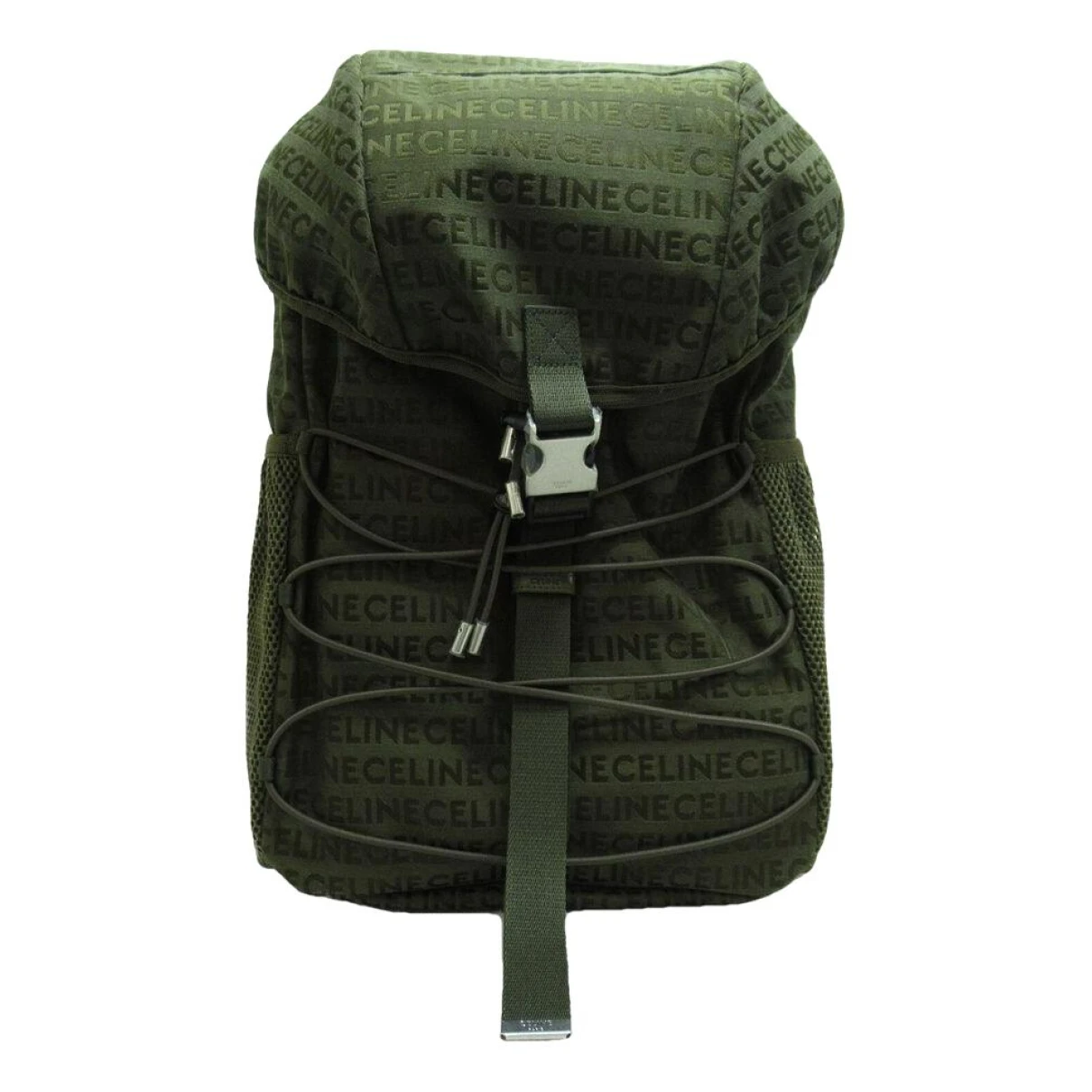Pre-owned Celine Leather Backpack In Green