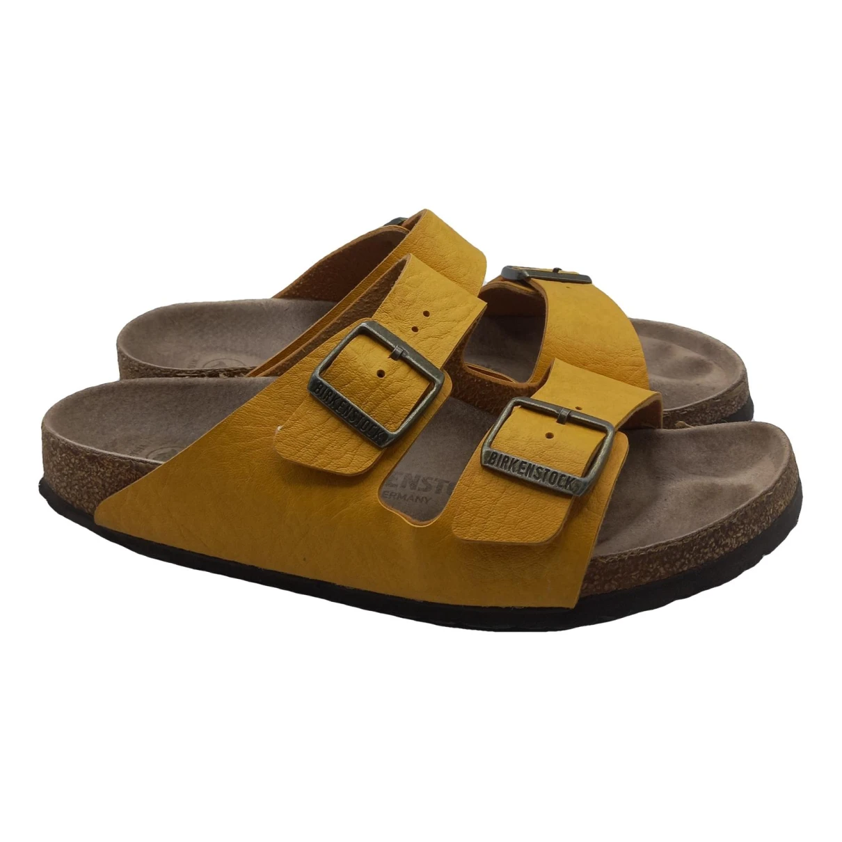 Pre-owned Birkenstock Mules In Yellow