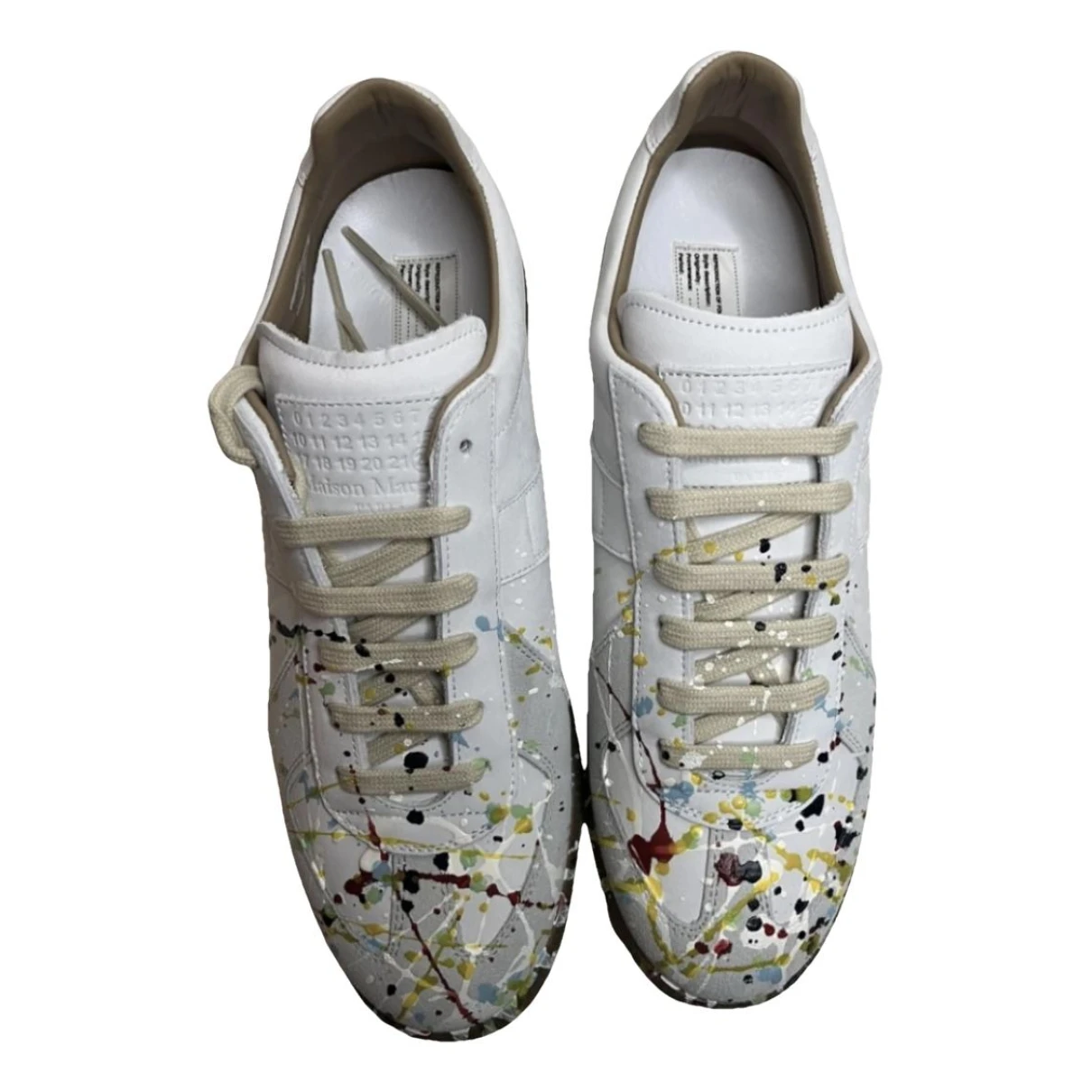 Pre-owned Maison Margiela Replica Leather Low Trainers In Other