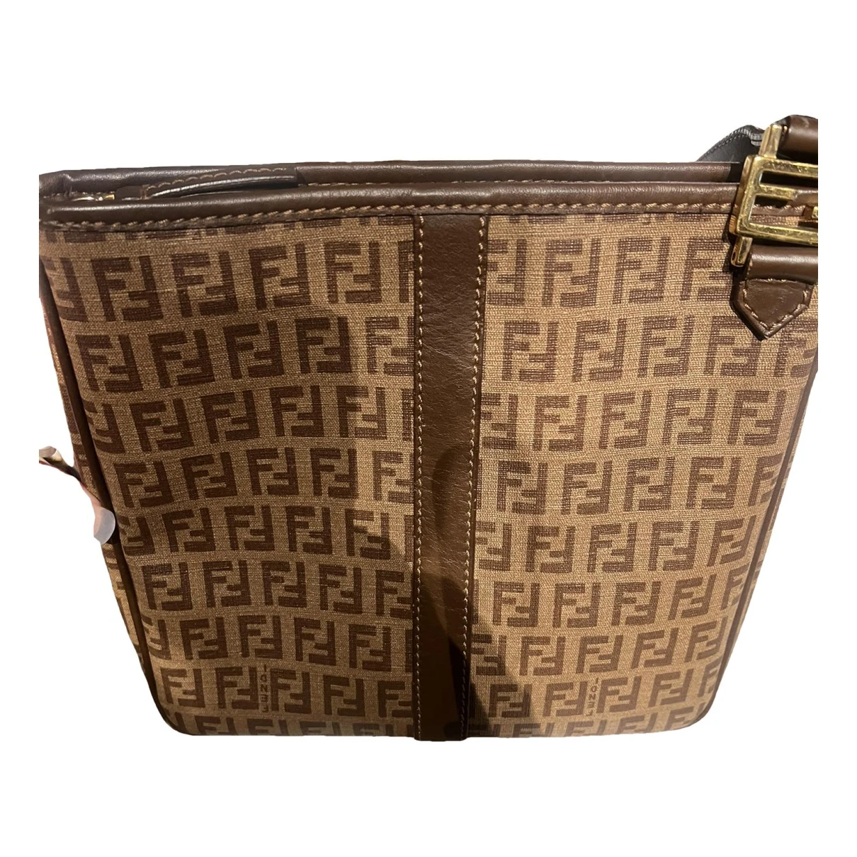 Pre-owned Fendi Cloth Crossbody Bag In Brown