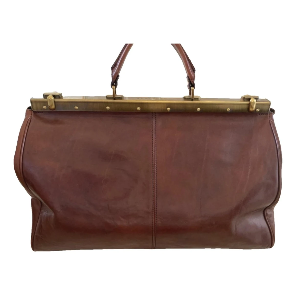 Pre-owned The Bridge Leather Travel Bag In Brown