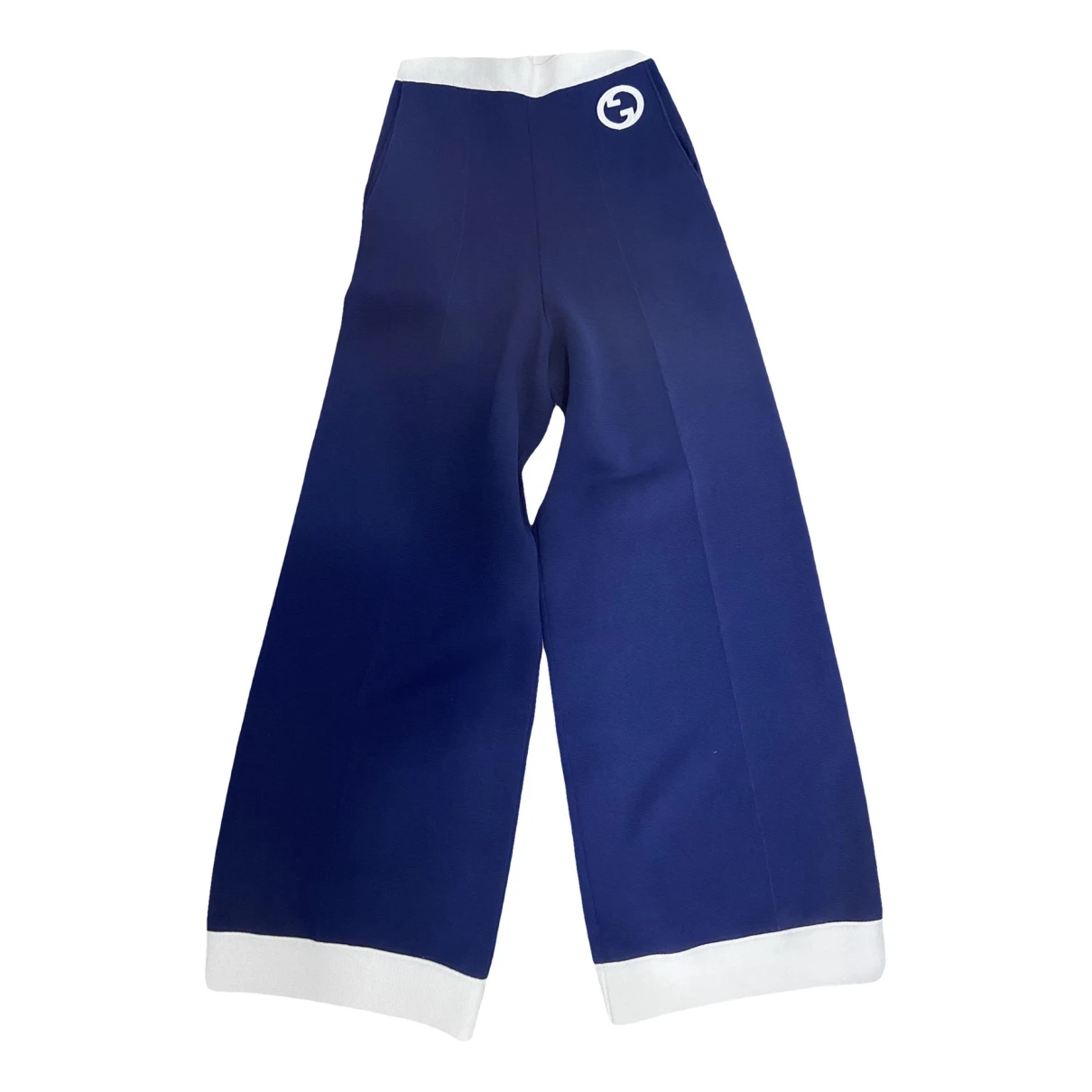 Pre-owned Gucci Wool Large Pants In Blue
