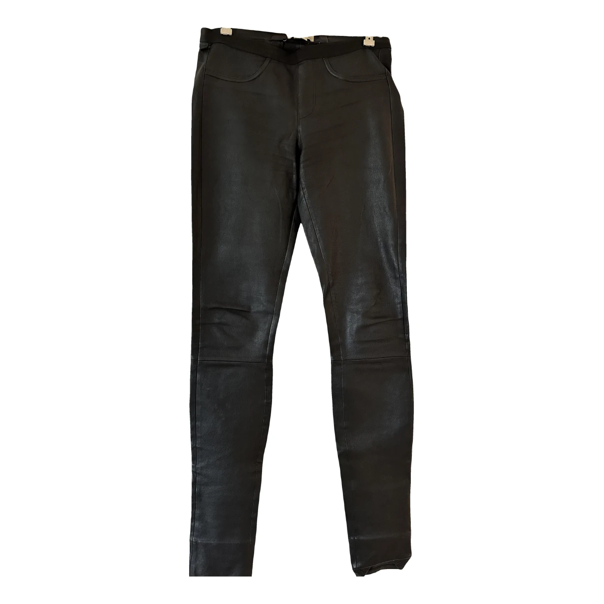Pre-owned Helmut Lang Leather Leggings In Black