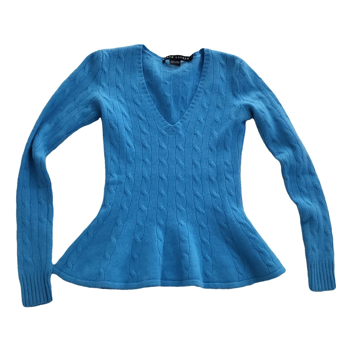Pre-owned Ralph Lauren Cashmere Jumper In Turquoise