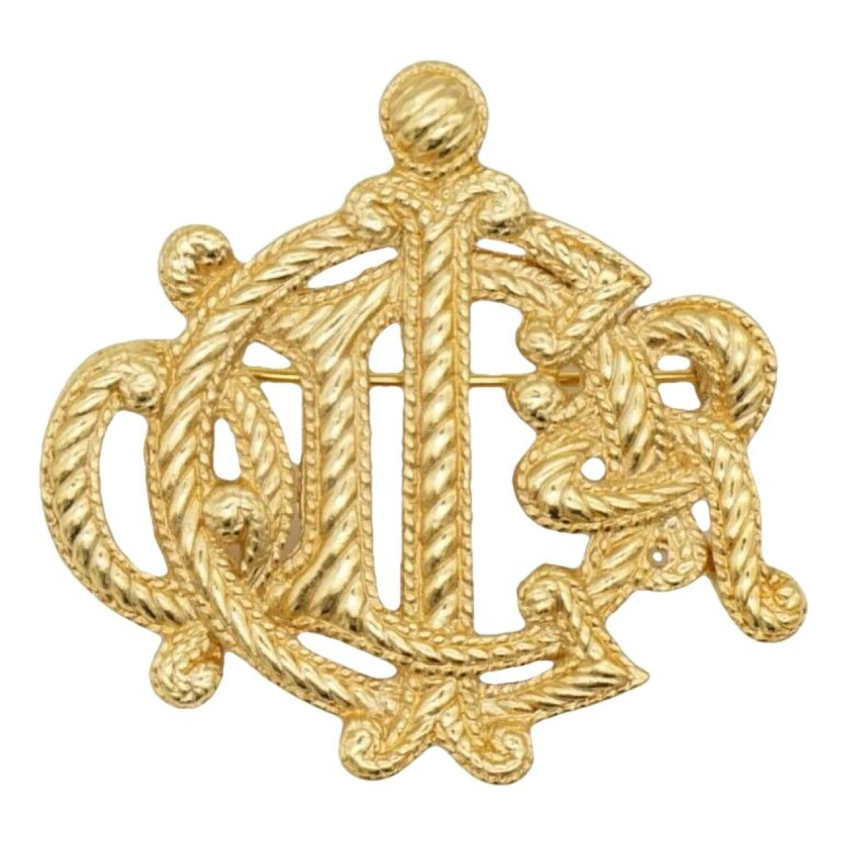 Pre-owned Dior Monogramme Pin & Brooche In Gold