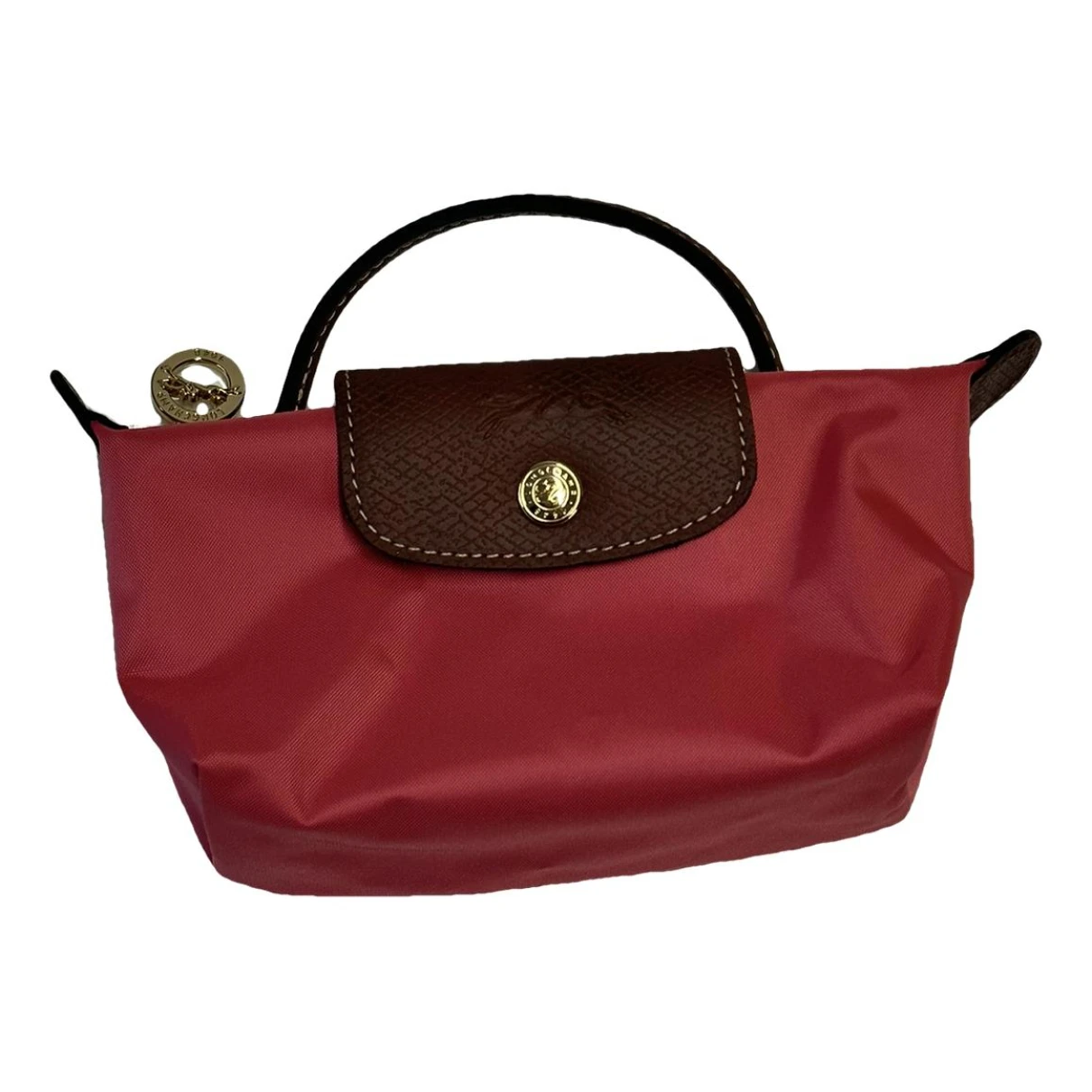Pre-owned Longchamp Pliage Cloth Mini Bag In Red