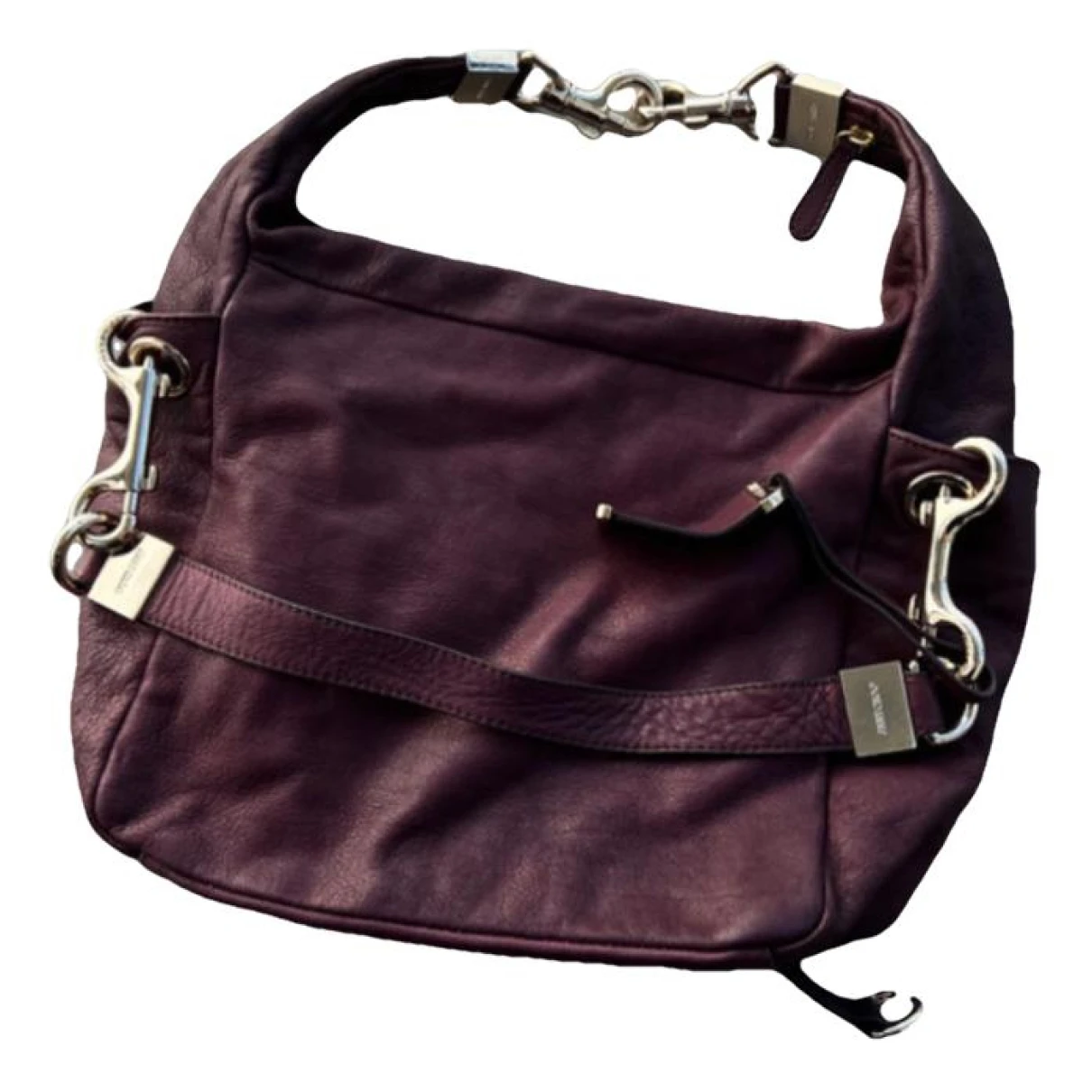 Pre-owned Jimmy Choo Leather Handbag In Burgundy