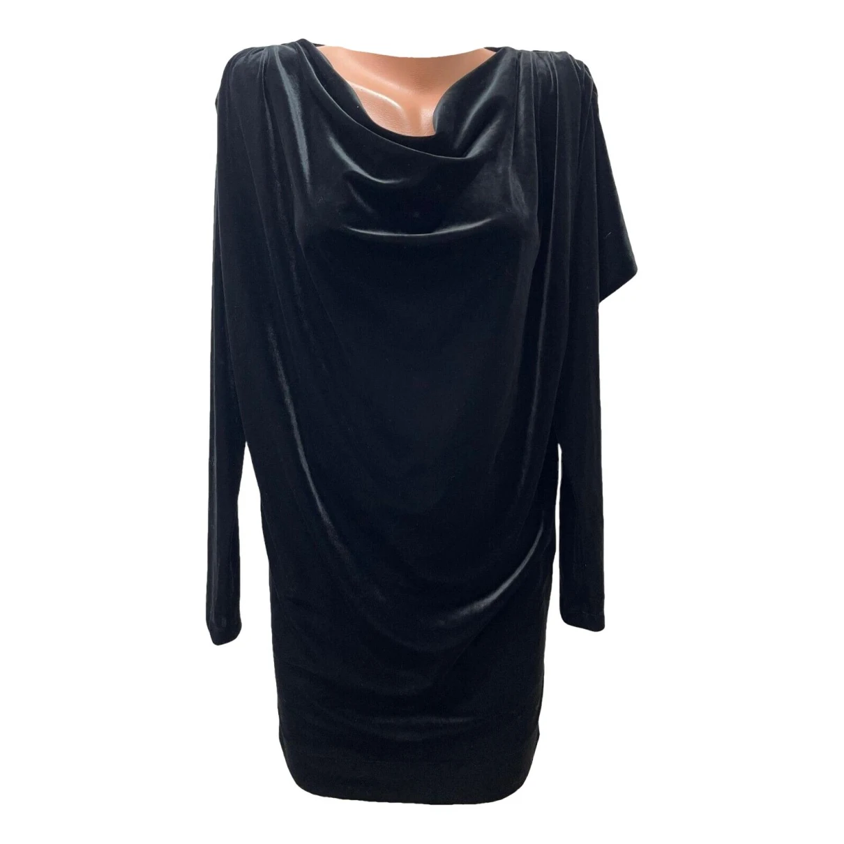 Pre-owned Ganni Velvet Mid-length Dress In Black