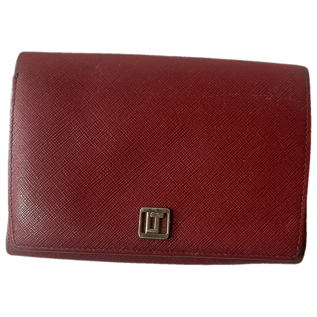 Pre-owned Le Tanneur Leather Wallet In Red