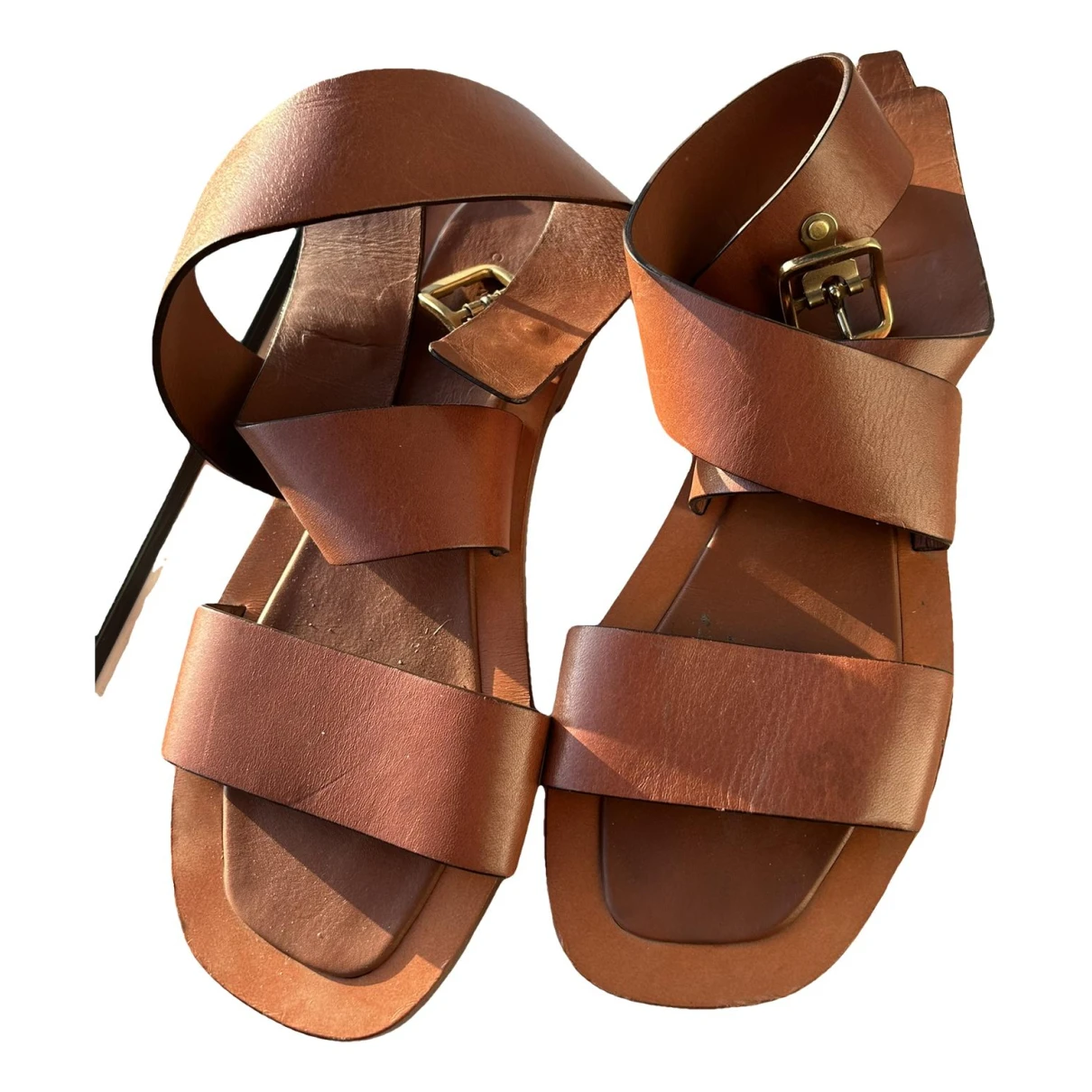 Pre-owned Celine Leather Sandal In Brown