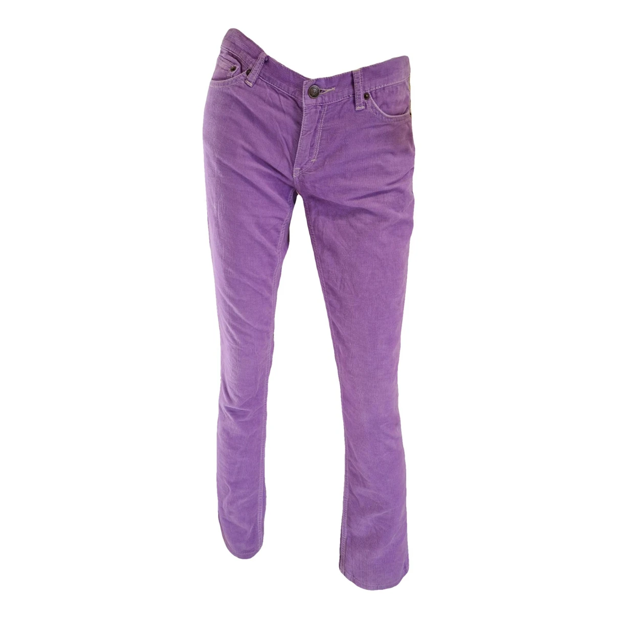 Pre-owned Ralph Lauren Velvet Straight Pants In Purple