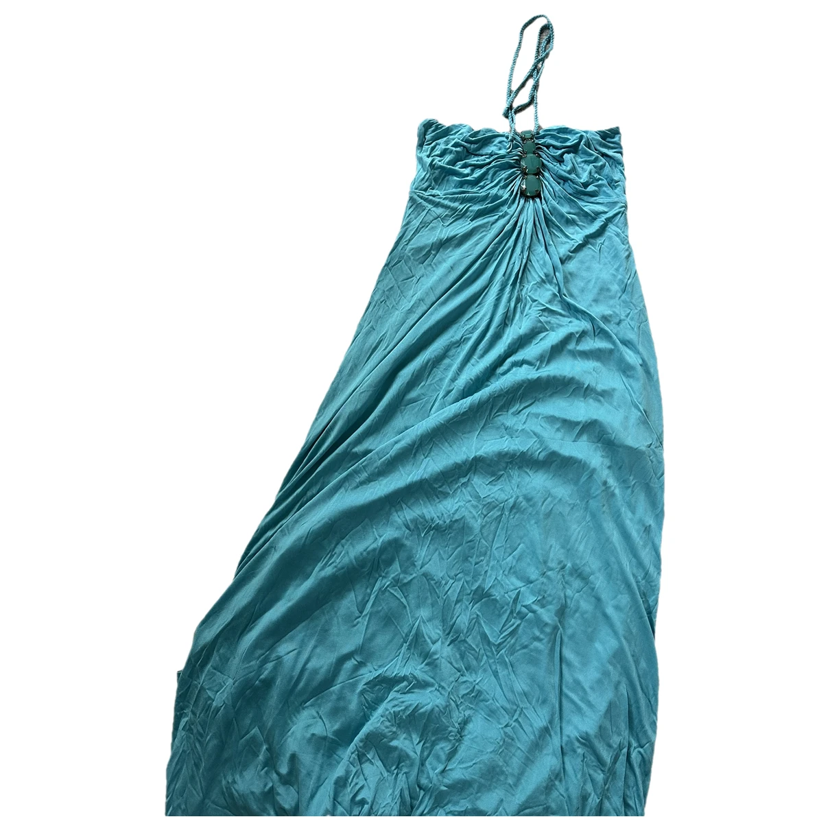 Pre-owned P.a.r.o.s.h Maxi Dress In Turquoise