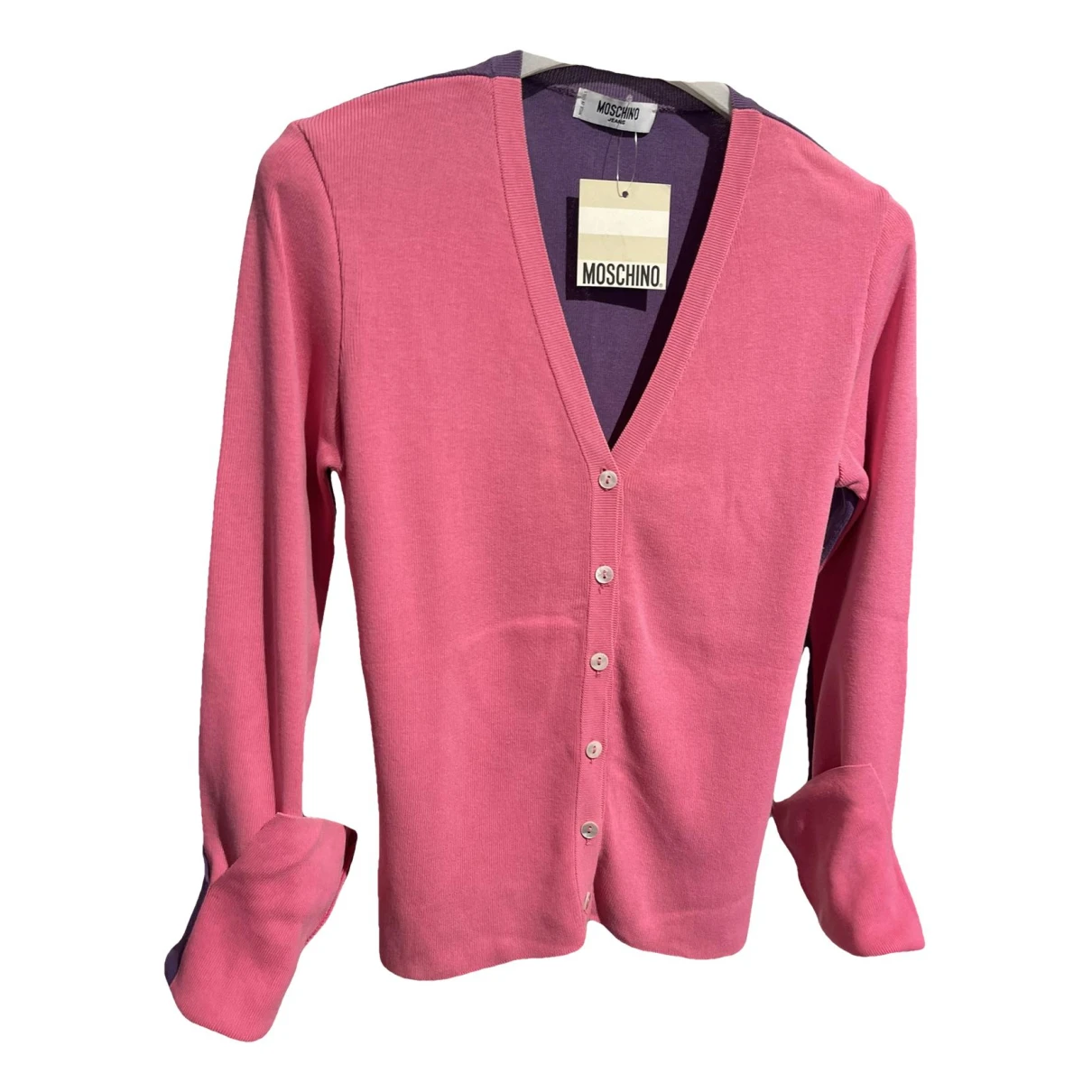 Pre-owned Moschino Cardigan In Pink