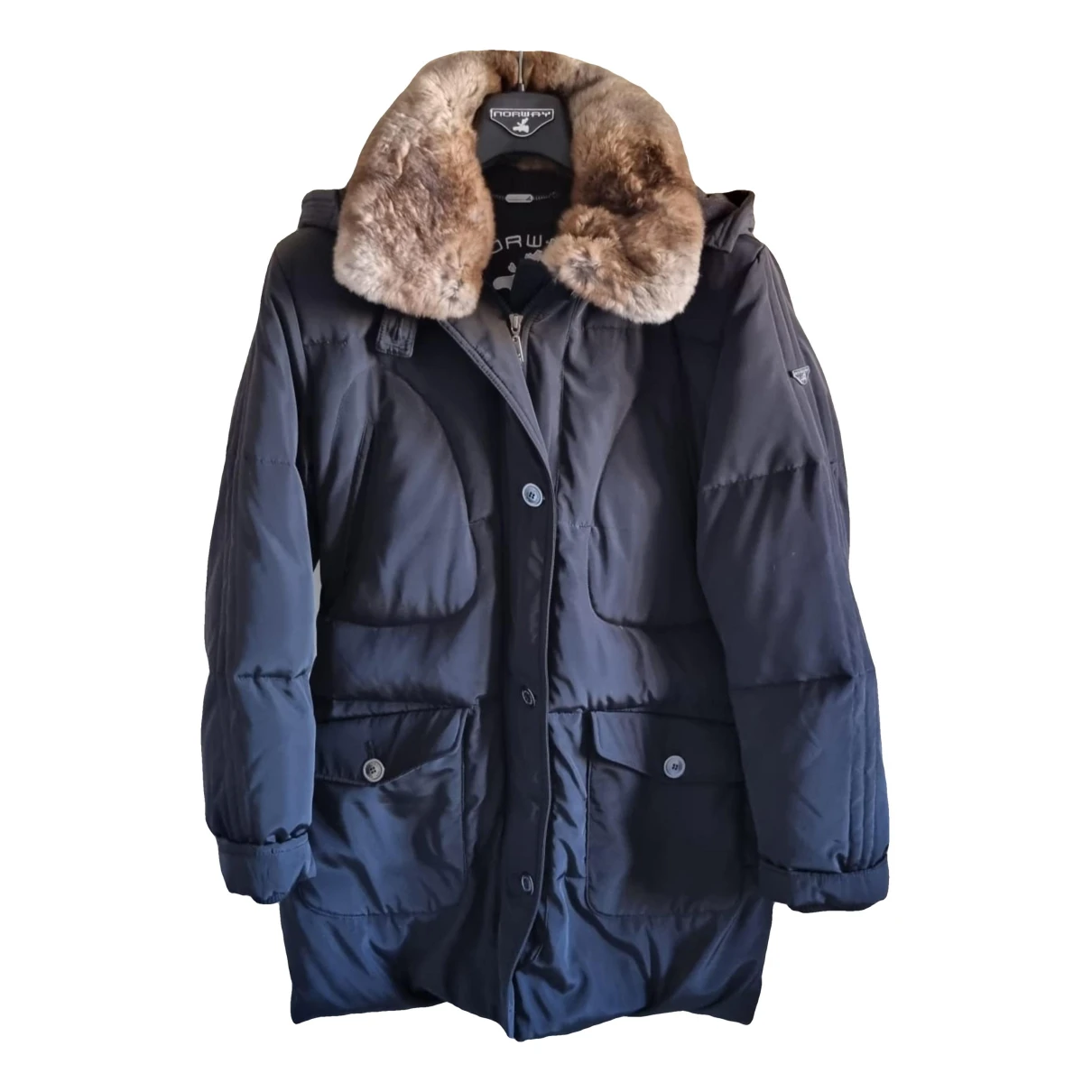 Pre-owned Geographical Norway Peacoat In Black