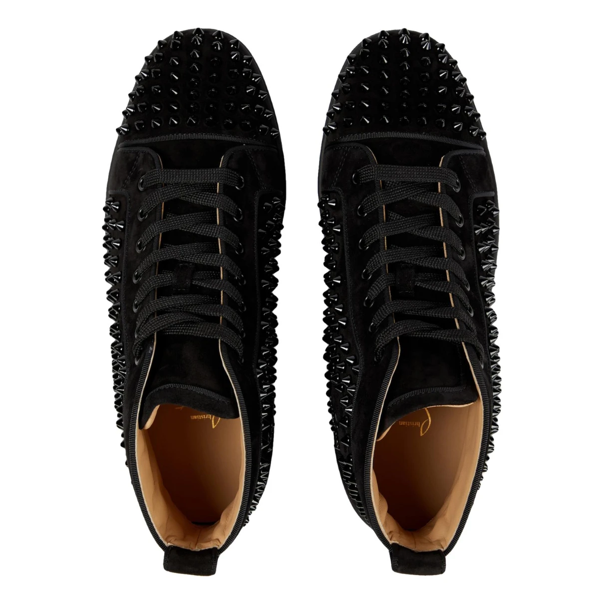 Pre-owned Christian Louboutin Louis High Trainers In Black