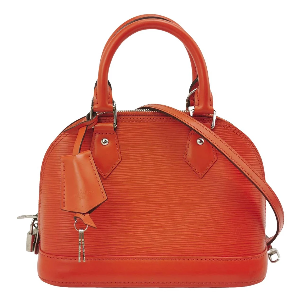Pre-owned Louis Vuitton Alma Bb Leather Handbag In Orange