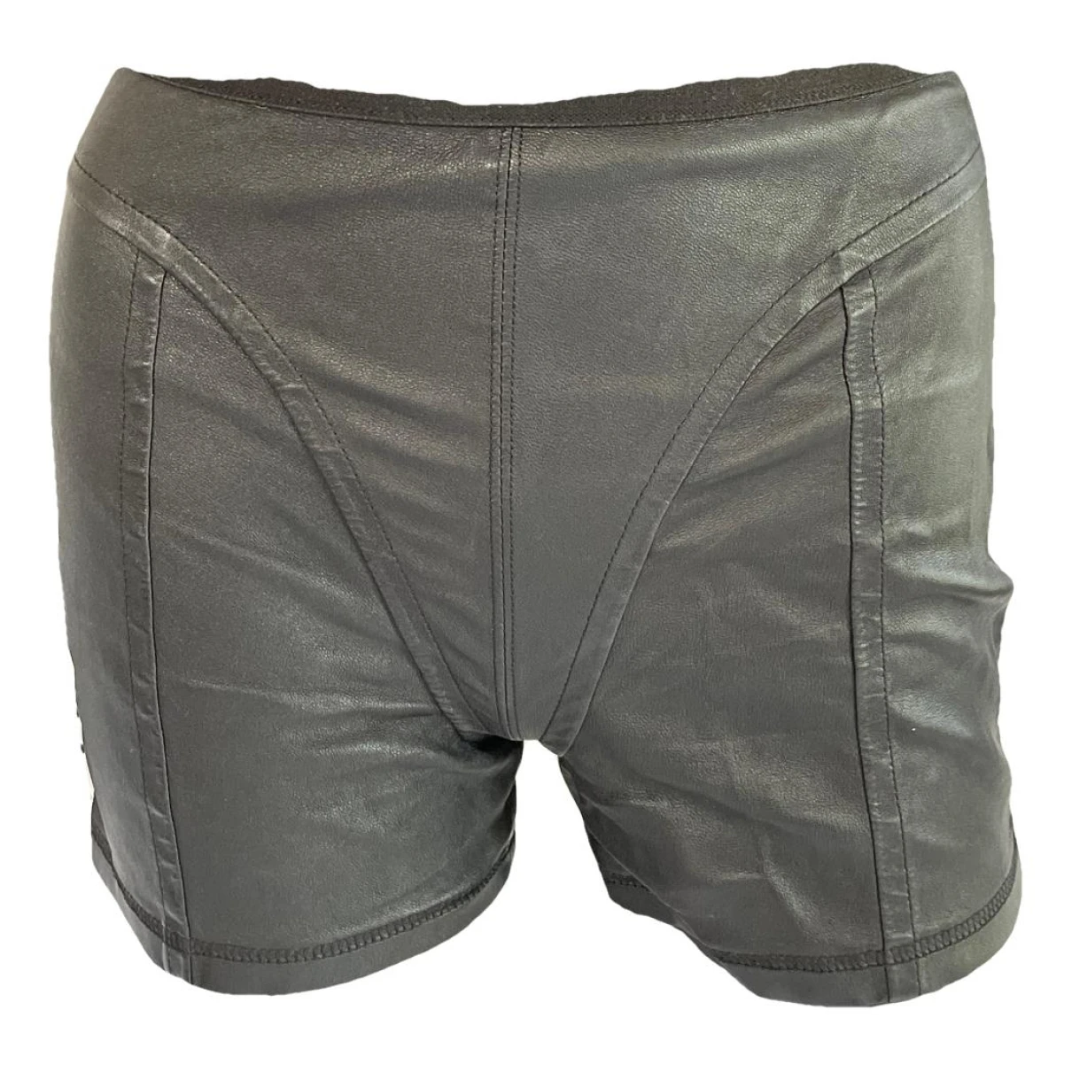 Pre-owned Alexander Wang Leather Mini Short In Black