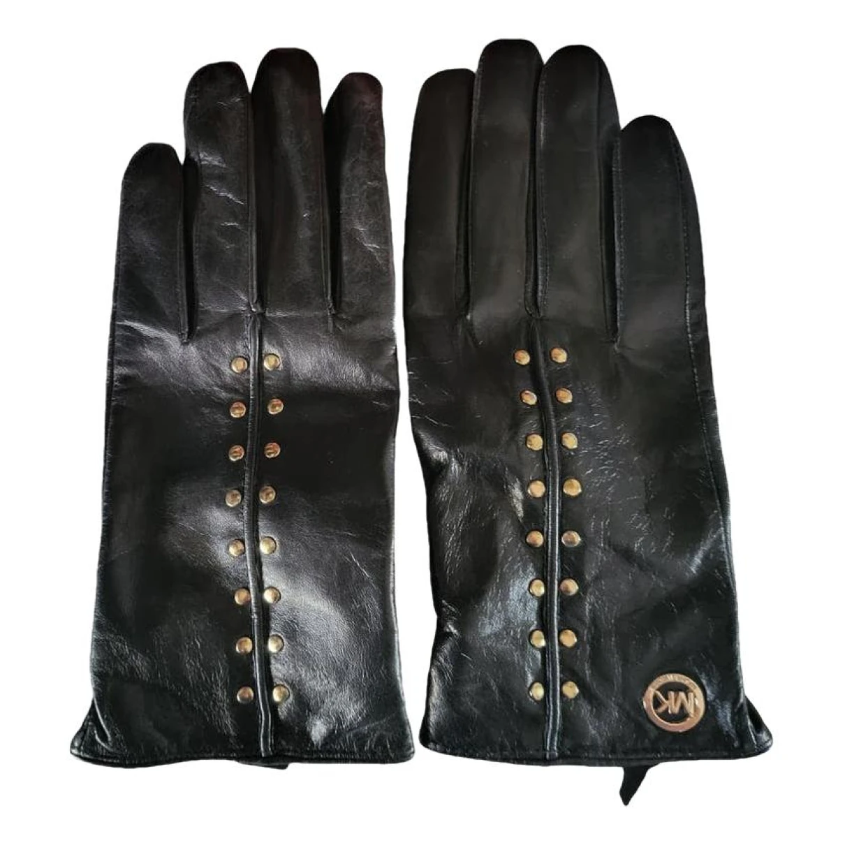 Pre-owned Michael Kors Leather Gloves In Black
