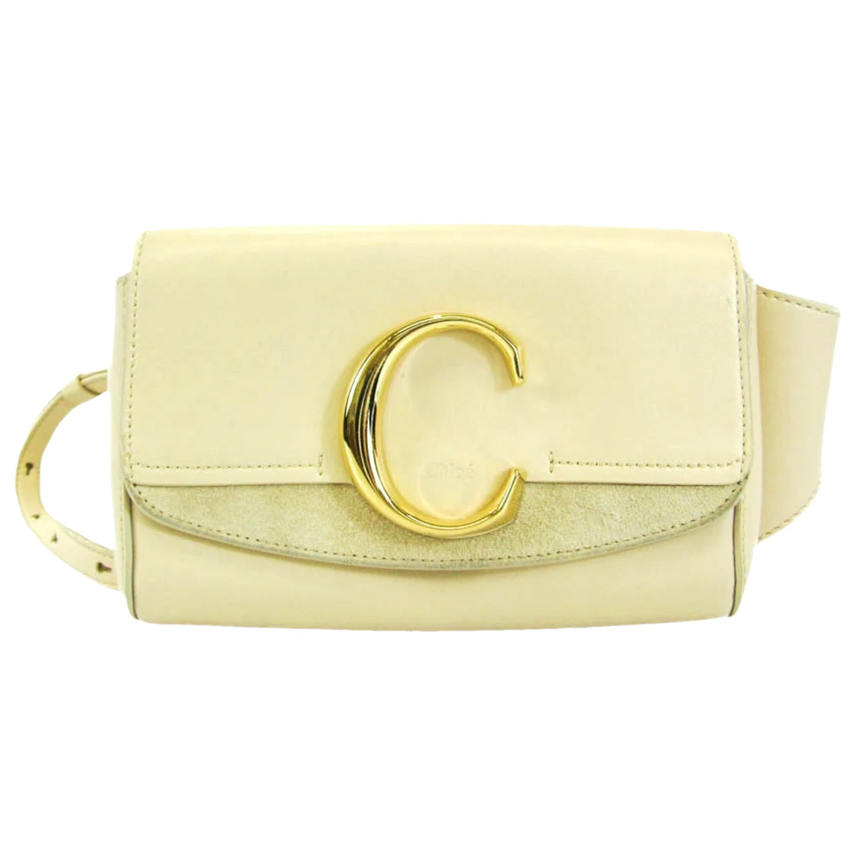 Pre-owned Chloé C Leather Handbag In Beige