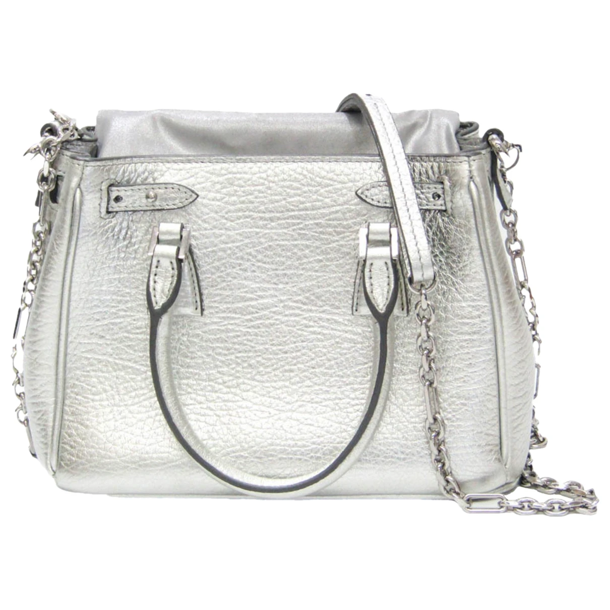 Pre-owned Maison Margiela 5ac Leather Handbag In Silver