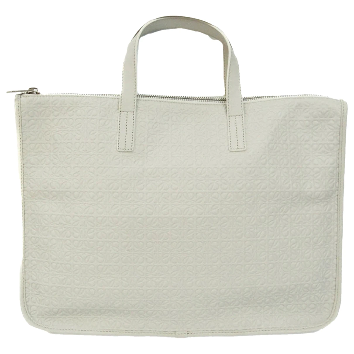 Pre-owned Loewe Leather Satchel In White