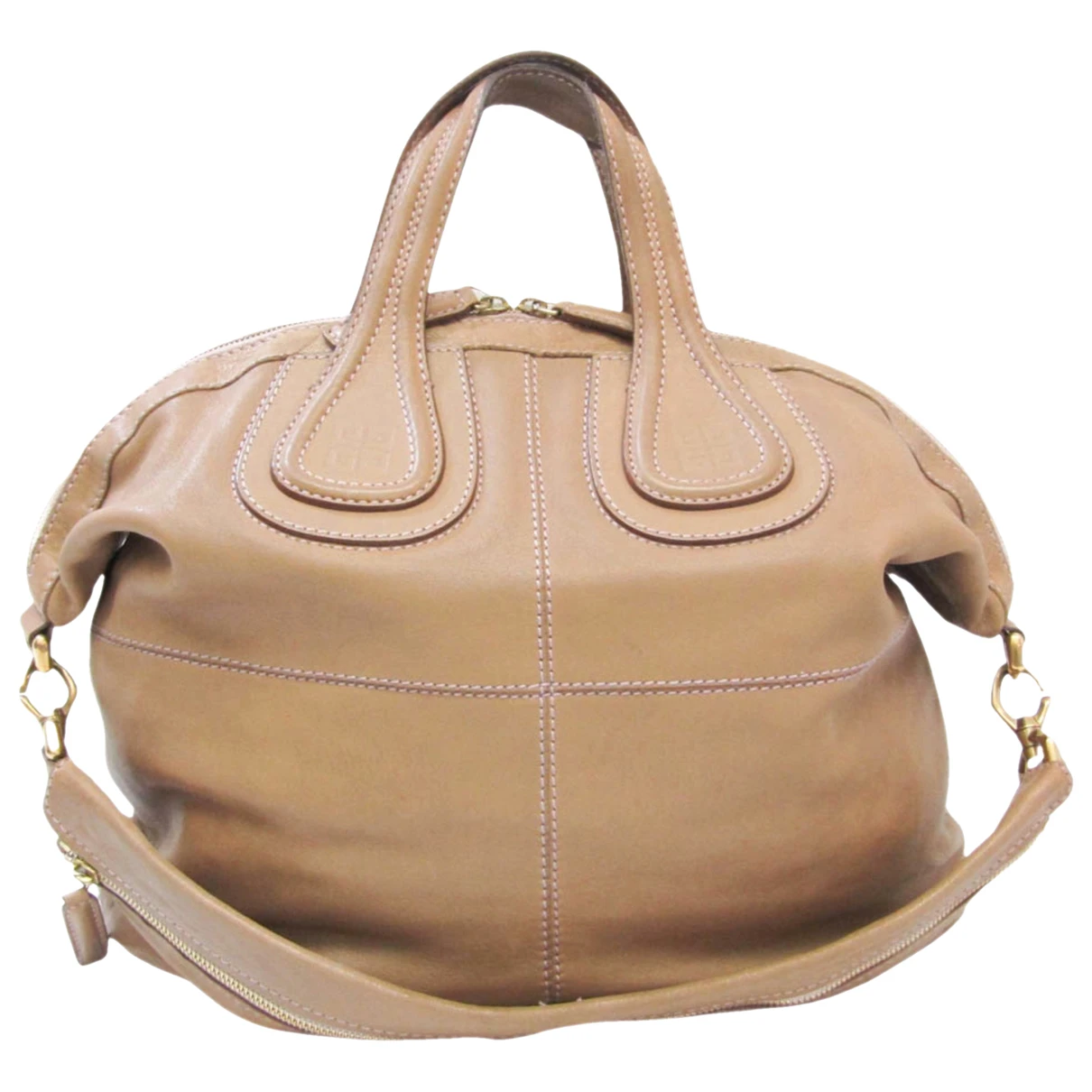 Pre-owned Givenchy Nightingale Leather Handbag In Camel