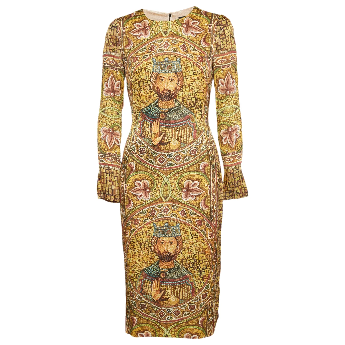 Pre-owned Dolce & Gabbana Silk Dress In Yellow