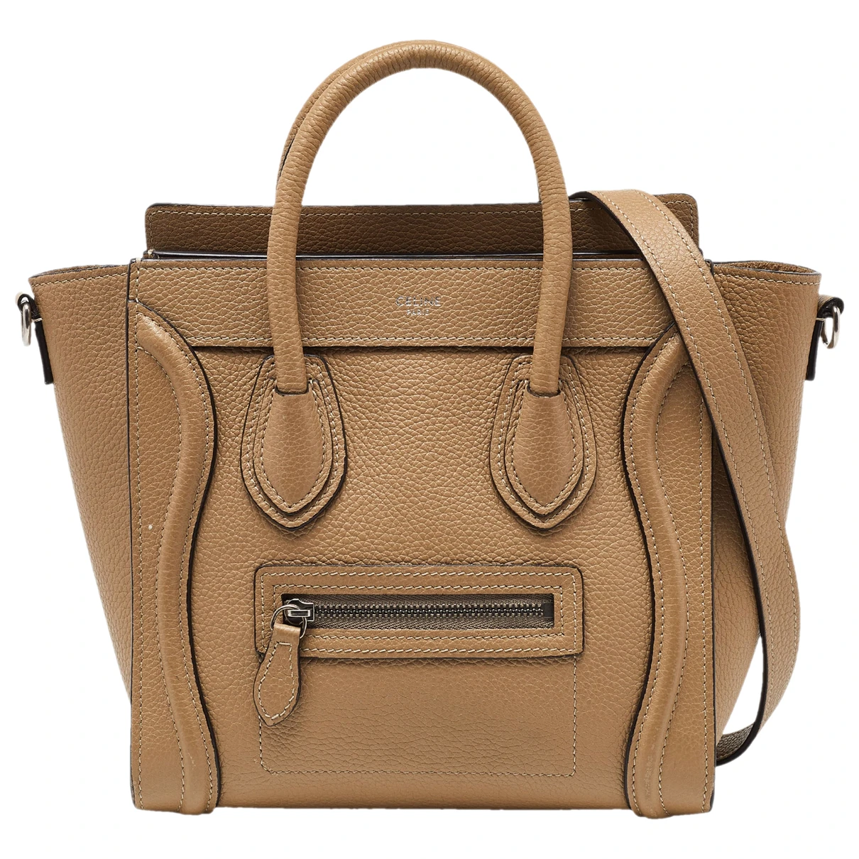 Pre-owned Celine Leather Tote In Beige
