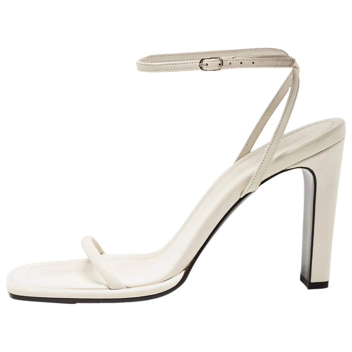 Pre-owned The Row Patent Leather Sandal In White