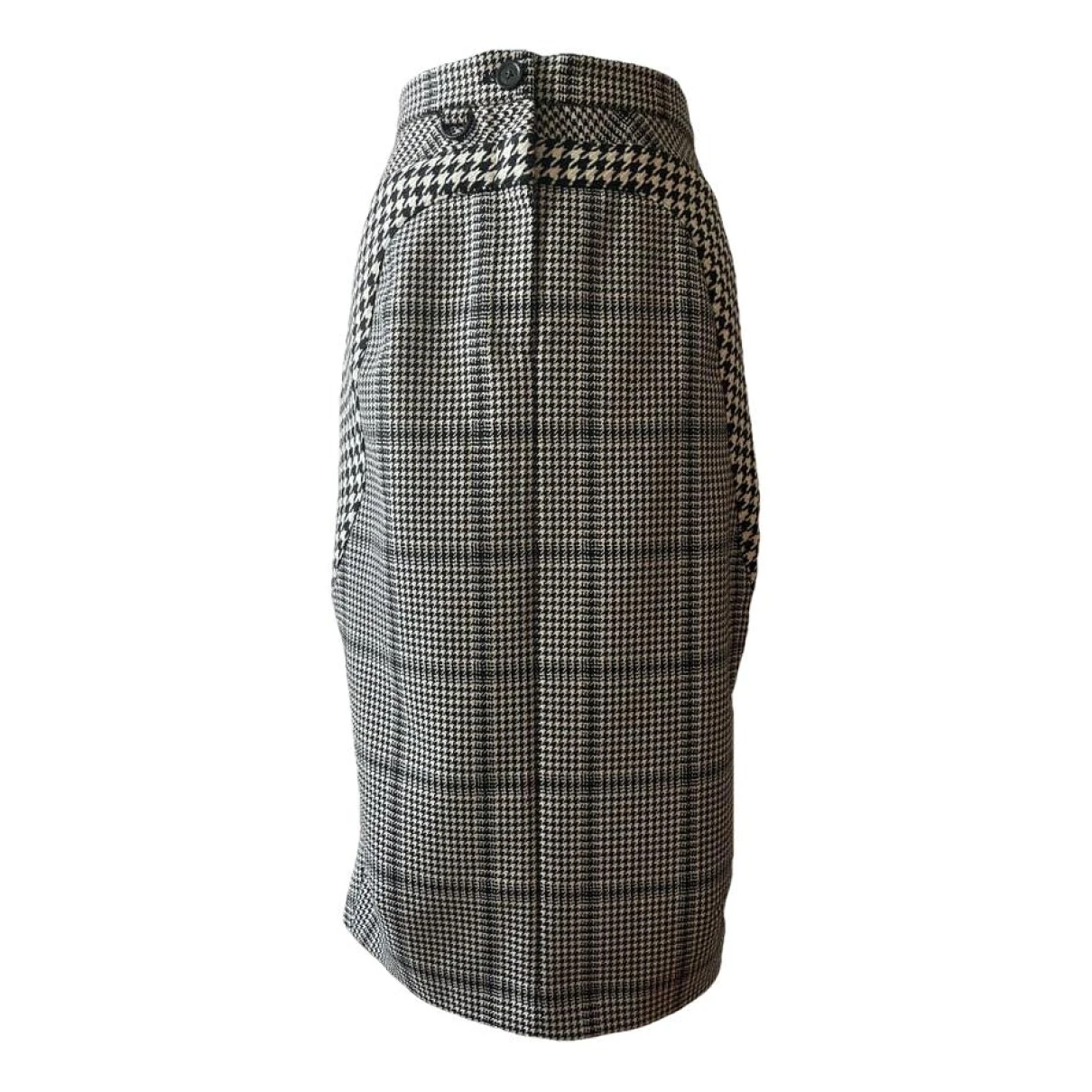 Pre-owned Marine Serre Wool Mid-length Skirt In Grey